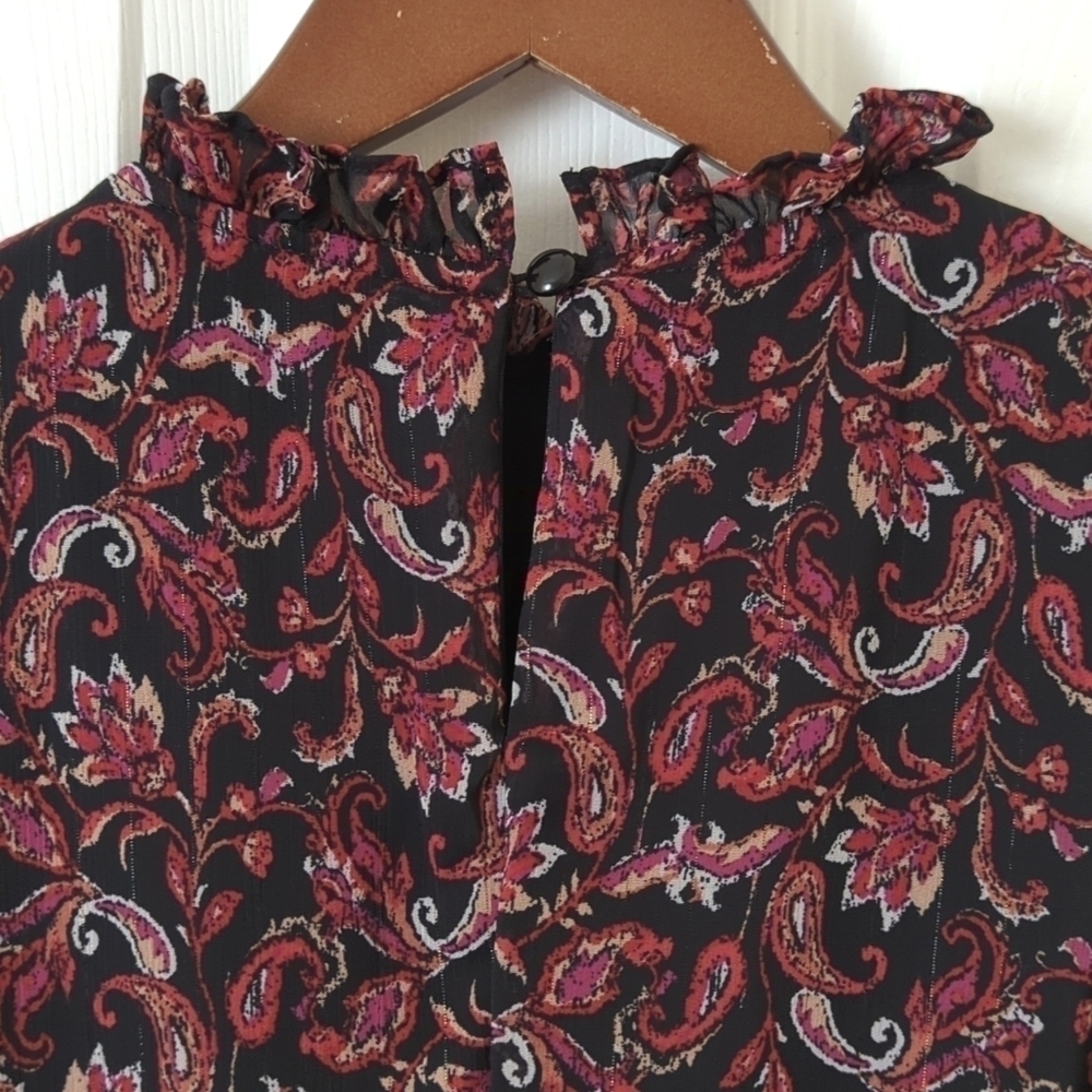 Sam Edelman Floral Paisley Printed Sleeveless High Neck Blouson Midi Dress XS - Picture 13 of 15
